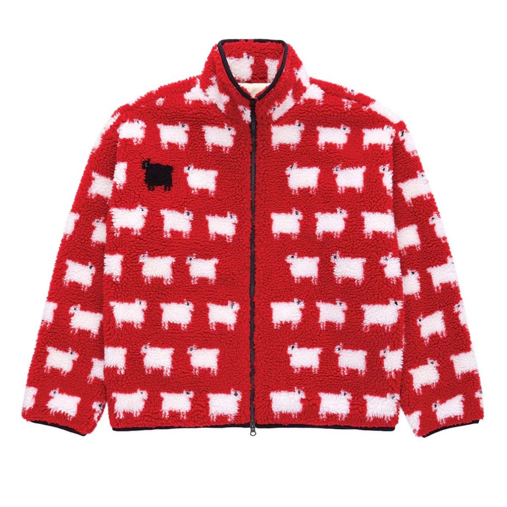 WARM & WONDERFUL SHEEP SHERPA JACKET DIANA RED